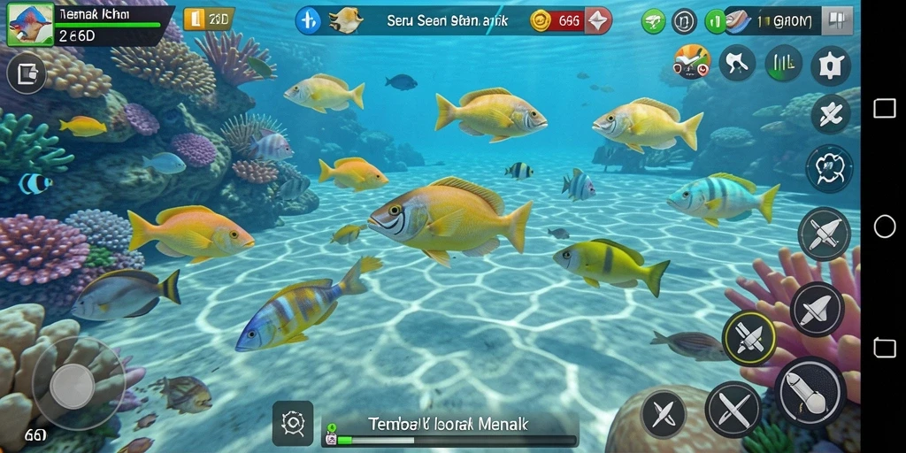 Screenshot gameplay 66D menampilkan aksi menembak ikan yang seru.