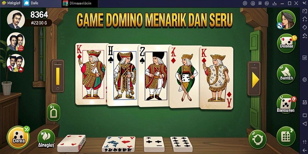 Screenshot utama 8364 menunjukkan gameplay Domino yang penuh warna dan seru.