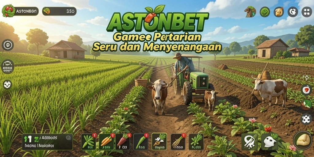 Tangkapan layar gameplay ASTONBET menampilkan keindahan pertanian yang realistis.
