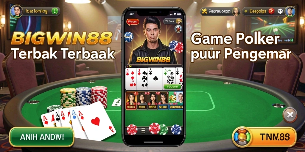 Screenshot gameplay BIGWIN88 menampilkan aksi poker yang mendebarkan.