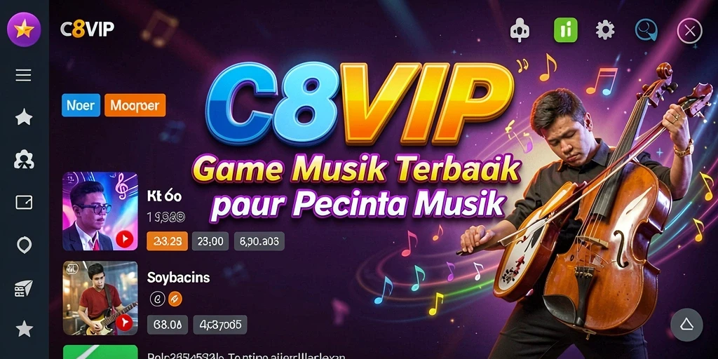 Screeenshot C8VIP menampilkan momen seru dalam gameplay musik.