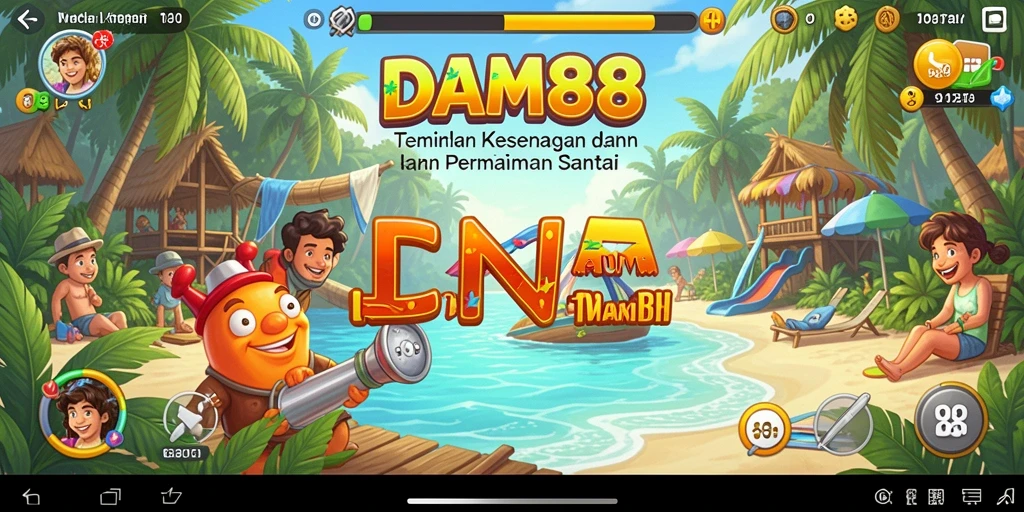 Screenshot utama DAM88 menunjukkan gameplay santai dan seru.