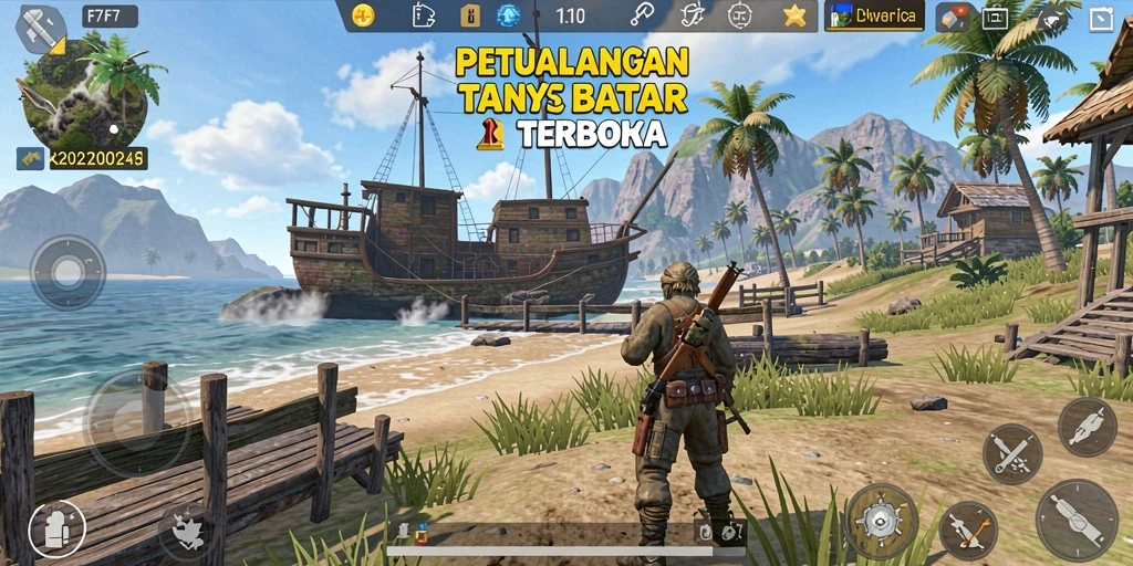 Screenshot gameplay F7F7 menampilkan petualangan seru di dunia terbuka.