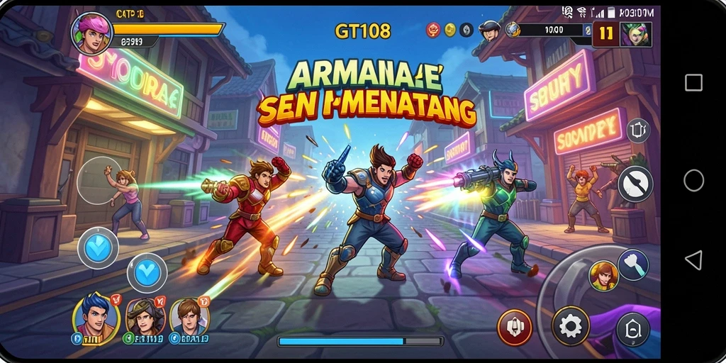 Tampilan gameplay GT108 yang penuh aksi dan tantangan.