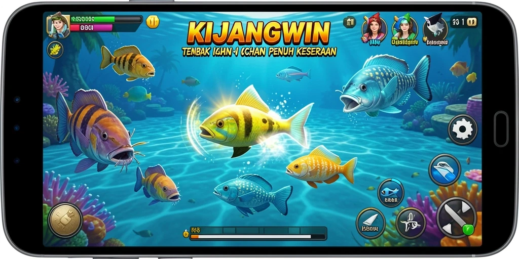 Tampilan aksi menembak ikan dalam KIJANGWIN yang seru.
