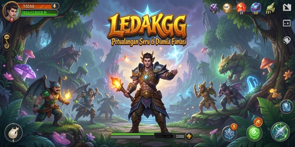 Tangkapan layar gameplay <strong>LEDAKGG</strong> dengan pemandangan menakjubkan dari dunia petualangan.
