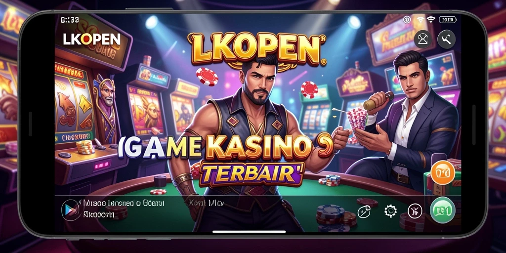 Tampilan antarmuka LKOPEN yang menarik dengan gameplay Kasino yang seru.