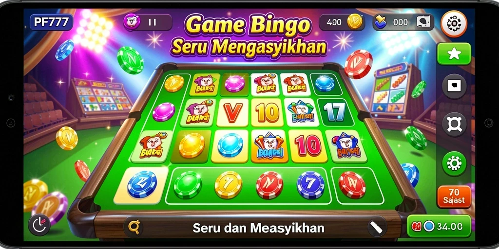 Gameplay Bingo seru dengan fitur interaktif.