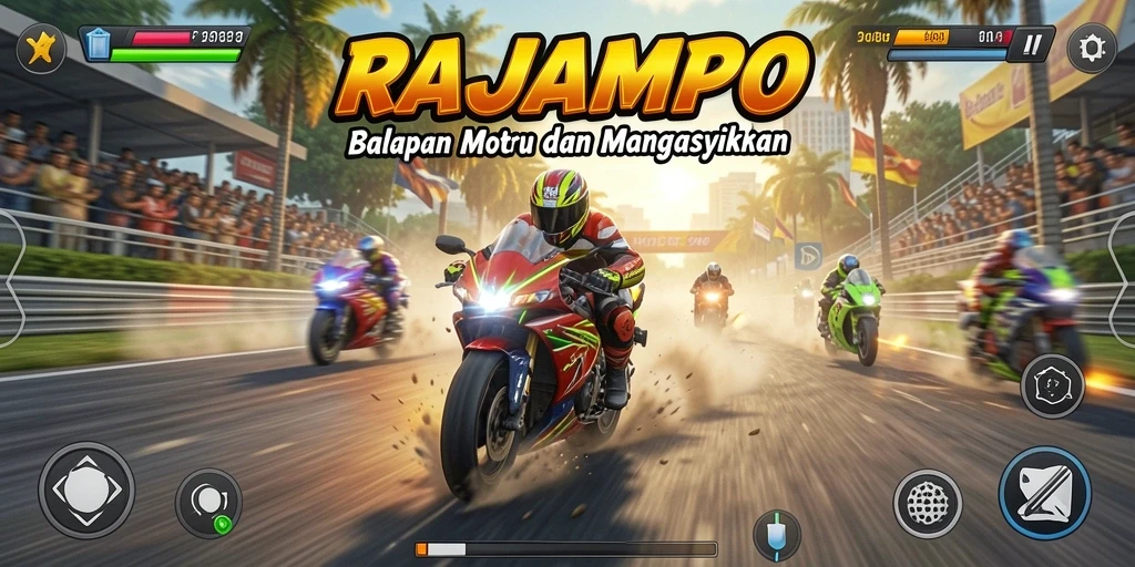 Pengalaman gameplay balapan motor yang mendebarkan di RAJAMPO.