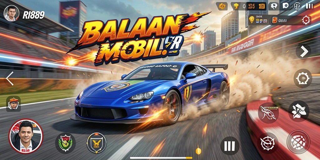 Screenshot menampilkan aksi balapan mobil yang seru dan realistis.