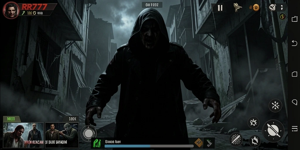 Tampilan gameplay horor yang mengerikan dan mendebarkan di RR777.