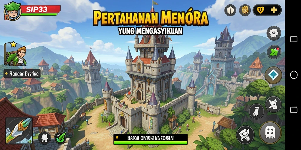 Tampilan gameplay SIP33 yang menakjubkan dalam Tower Defense.