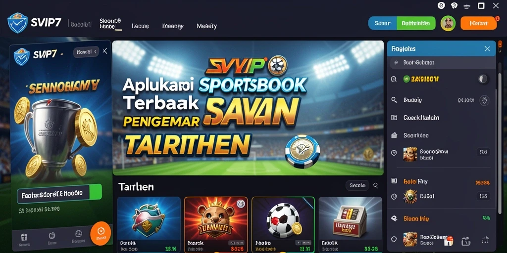 Tampilan menarik aplikasi SVIP7 dalam aksi taruhan olahraga.