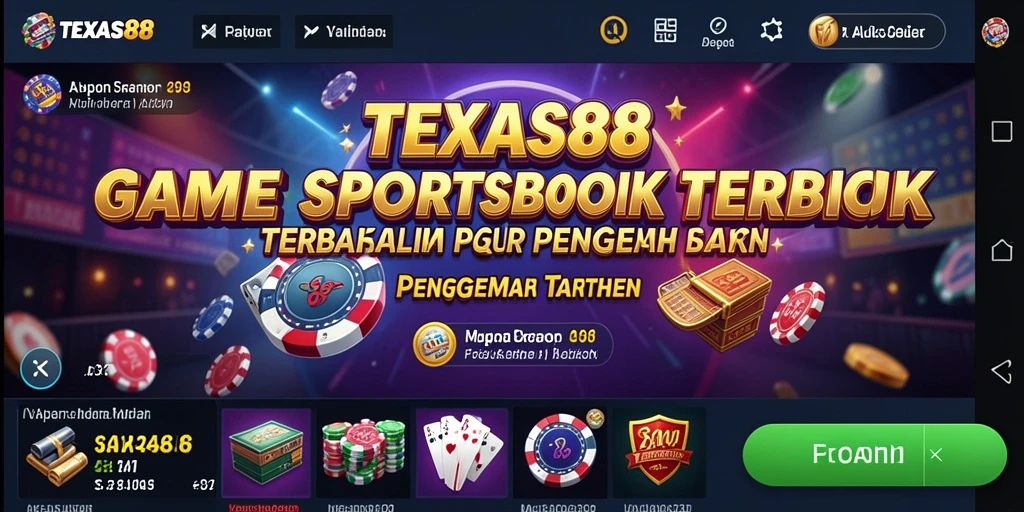 Tampilan gameplay TEXAS88 di layar perangkat dengan taruhan olahraga