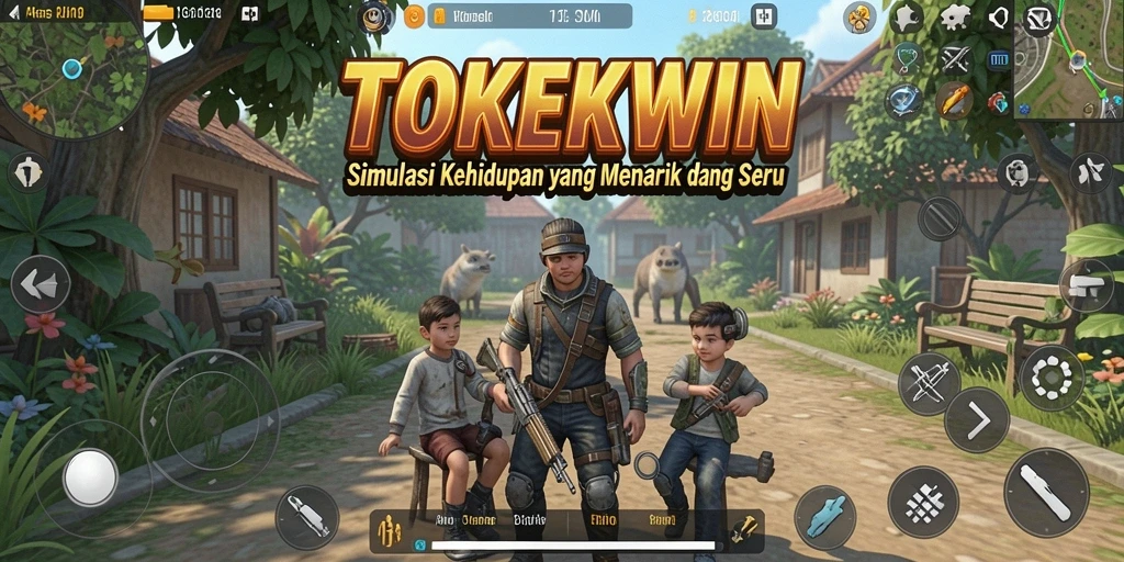 Tampilan gameplay menarik dari TOKEKWIN yang menggambarkan simulasi kehidupan.