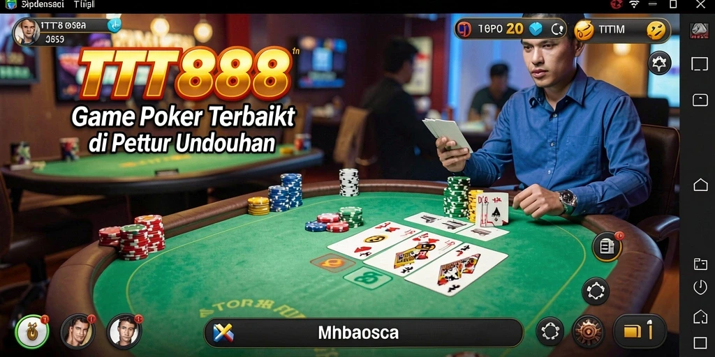 Screenshot utama TTT888 menampilkan suasana seru permainan Poker.