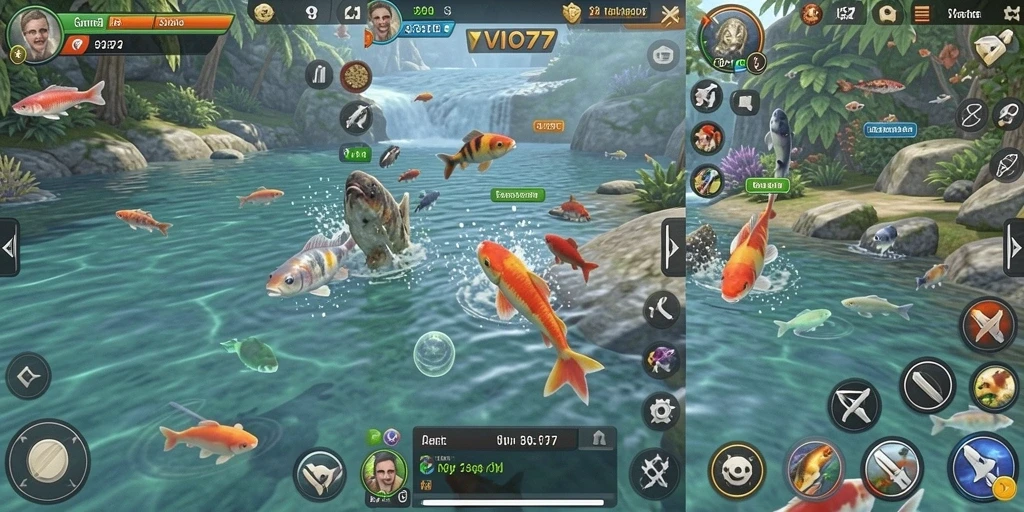 Tangkapan ikan yang realistik dalam gameplay VIO77.