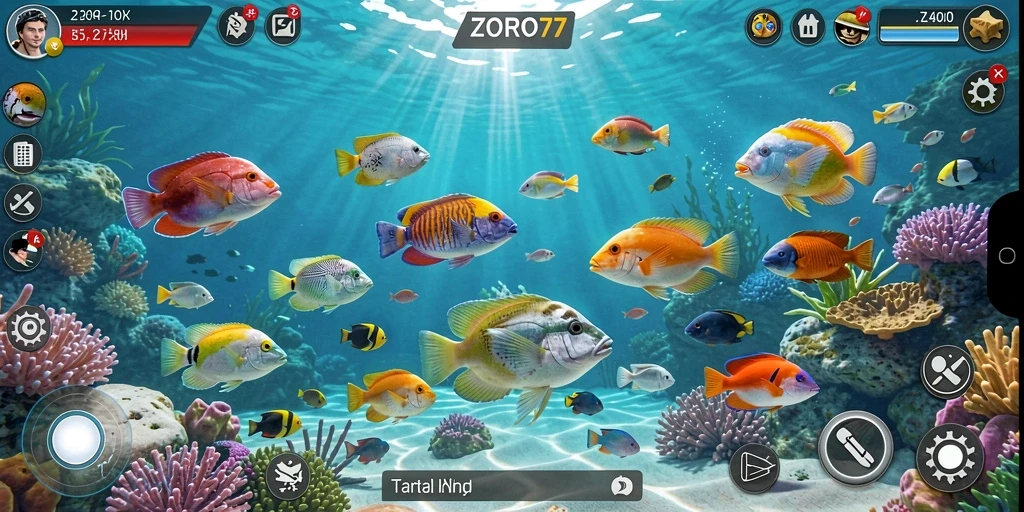 Tangkapan ikan seru dalam gameplay ZORO77 yang menantang.
